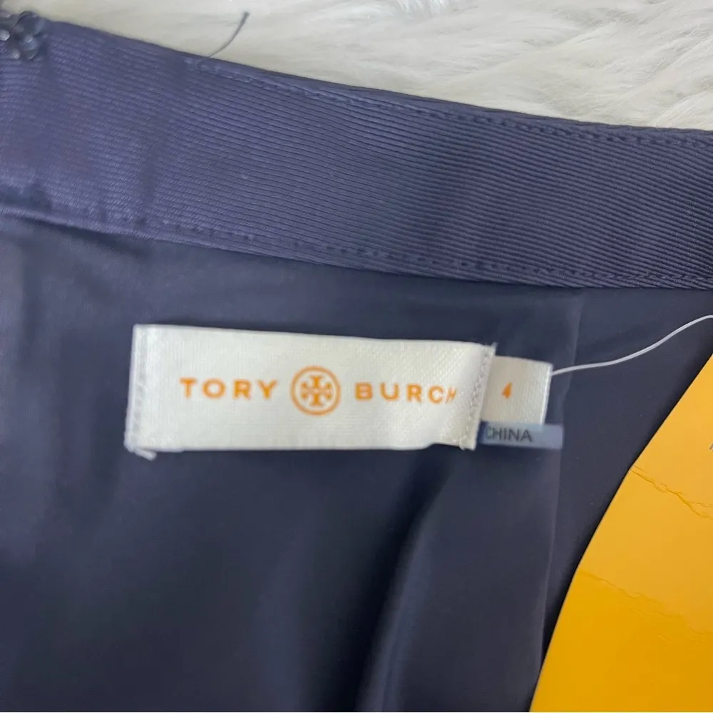 Tory Burch Navy Darted Pencil Skirt Size 4 NWT - Image 5