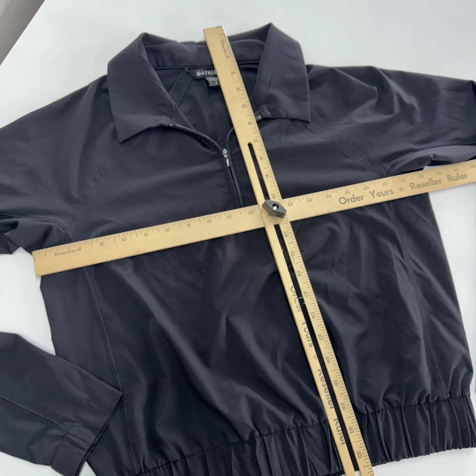 Athleta Pullover Womens Small Black Advantage Polo Zip Lightweight Athletic Top‎ - Image 8