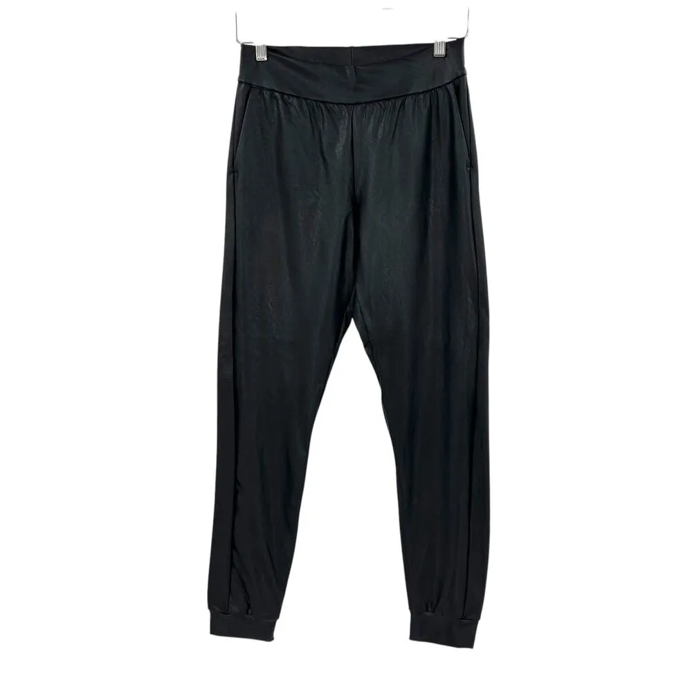 Commando Faux Leather Joggers‎ SLG45 Black Pants Pull-On Size Small - Image 3