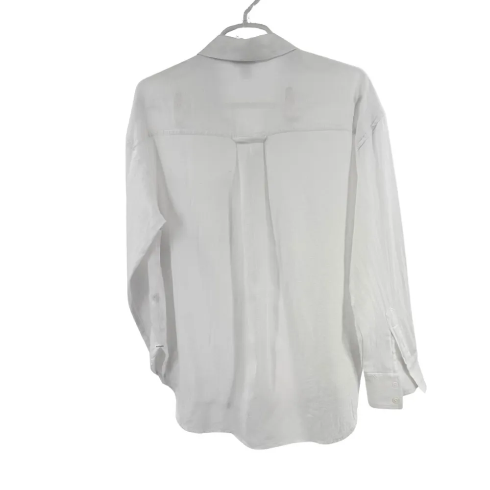Sundance White cotton lightweight textured Button up Shirt Top xs casual minimal - Image 2