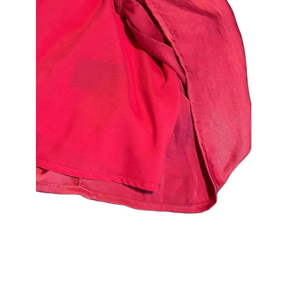 Steve Madden Dress Small Pink One Shoulder Sleeve Short Midi A Line Satin NEW - Image 5