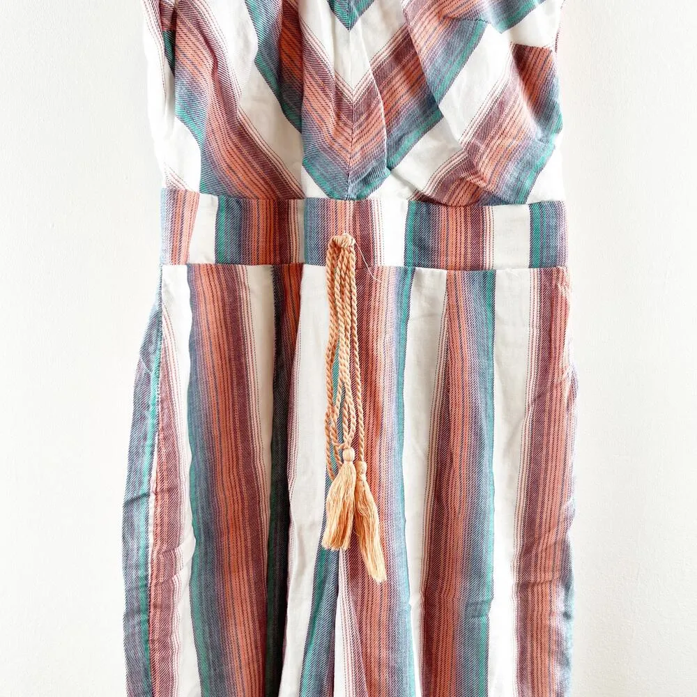 Crystal Sky Halter Neck Sleeveless Flare Leg Striped Tasseled Jumpsuit Pink 5 Size undefined - Image 12