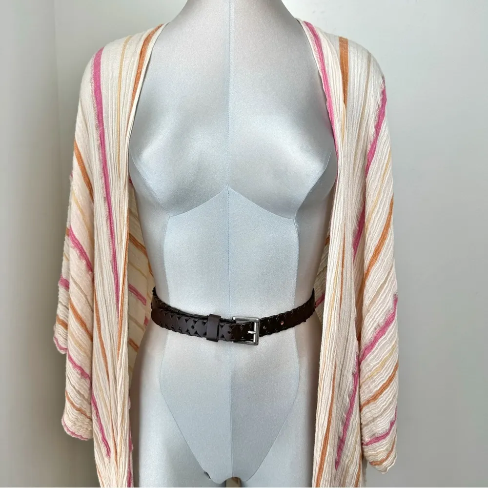 Capezio Brown Leather braided Belt Size M/L Medium Large - Image 3