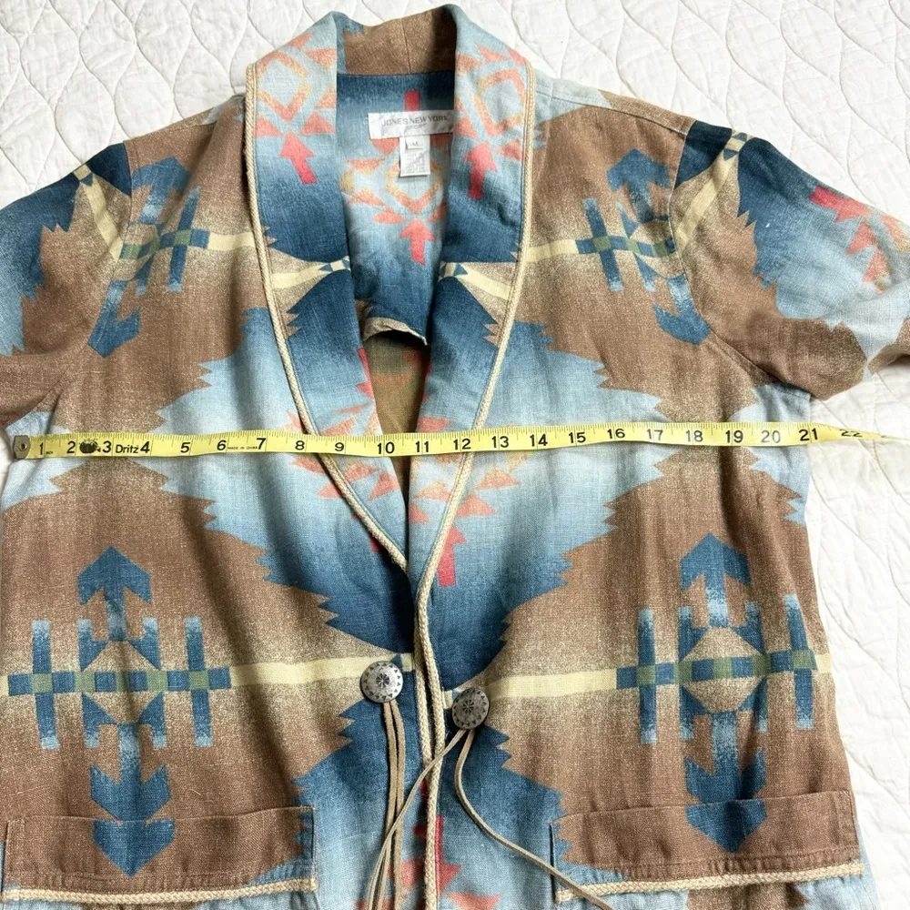 HOST PICK 🎉 Vintage Jones New York Sport Blazer Southwest Concho  Linen Jacket M - Image 11
