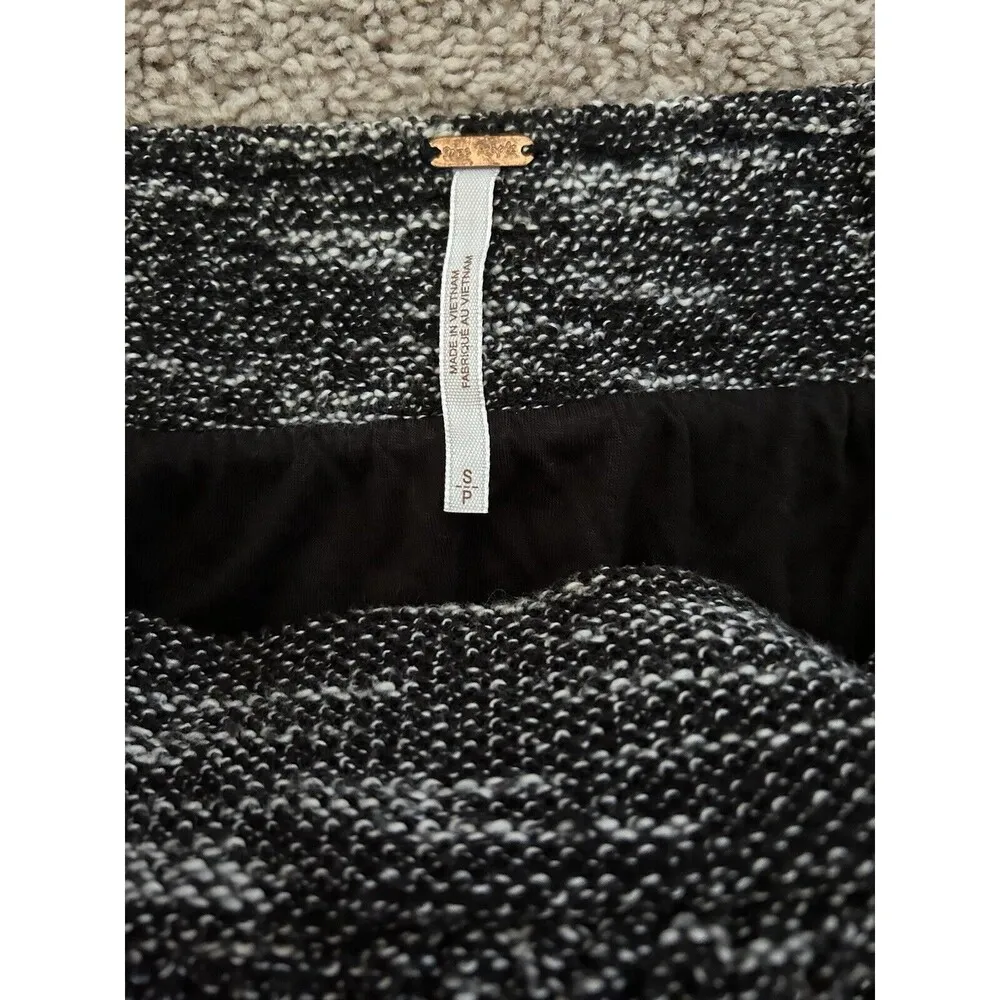 Free People Knit Marled Holly Go Mini Skirt Pleated Size Small Preppy Academia - Image 5