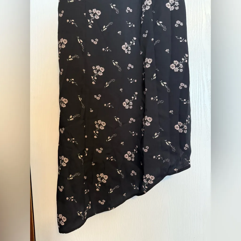 Kaari Blue Women's XS Black Floral Asymmetric Slip Dress Party/Cocktail - Image 4