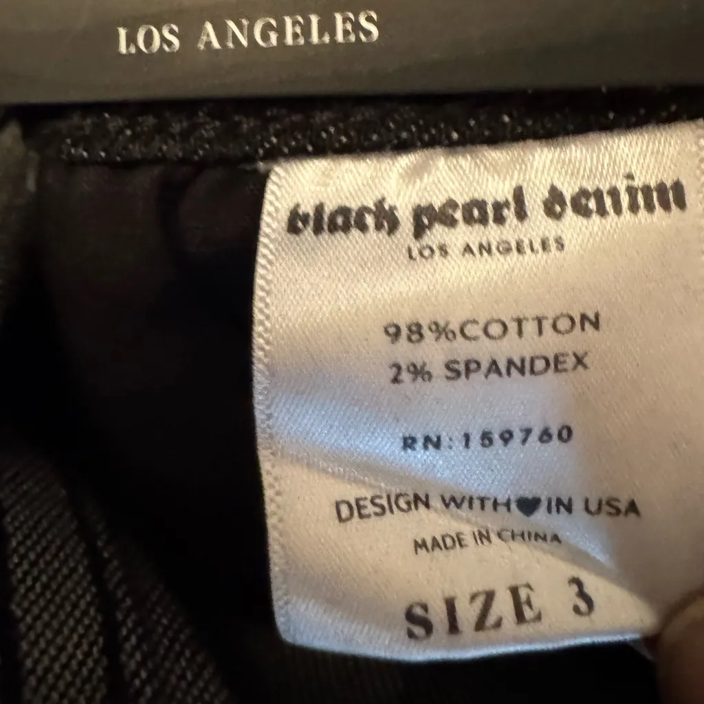 Black Pearl Denim Los Angeles Women’s Black Denim Bermuda Cotton Shorts Size 3 - Image 13