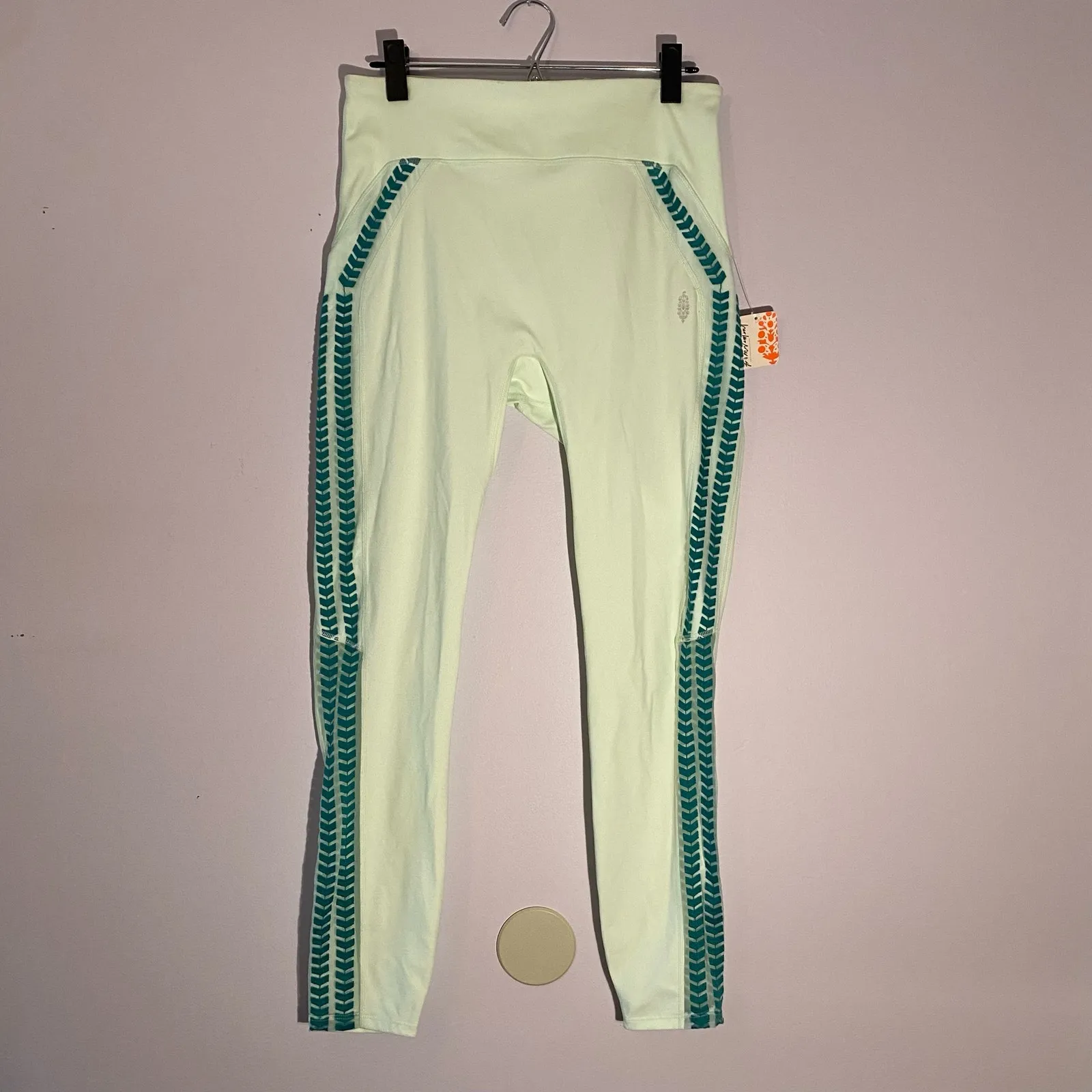 NWT Free People Movement Aqua Glass Desert Renegade Yoga Leggings Women's Large - Image 2