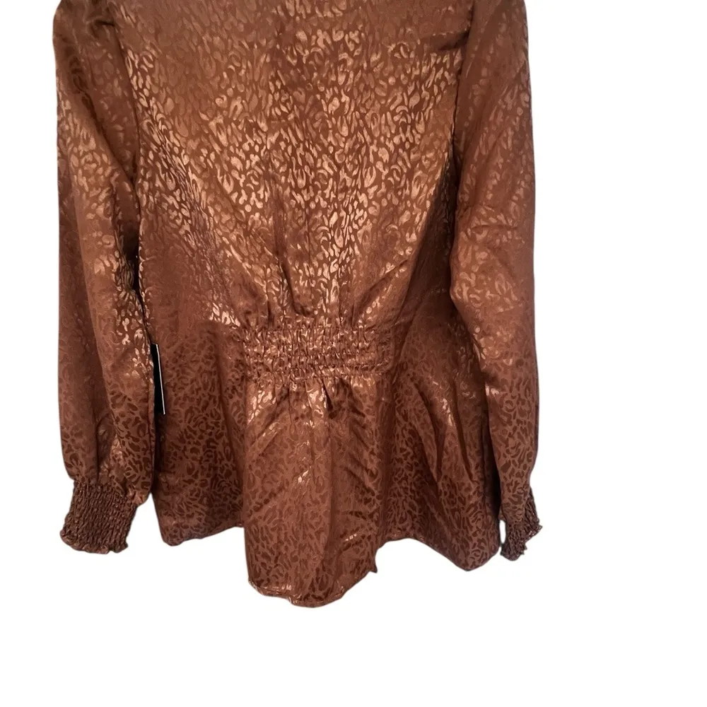 Japna Brown Animal Print Blouse - Image 2