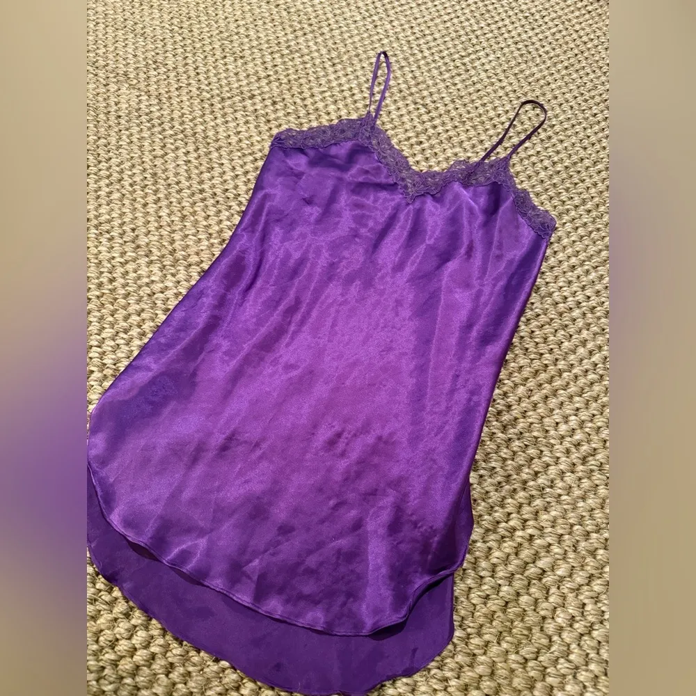 Victoria Secret vintage dark purple satin lace nightgown women’s size large - Image 3