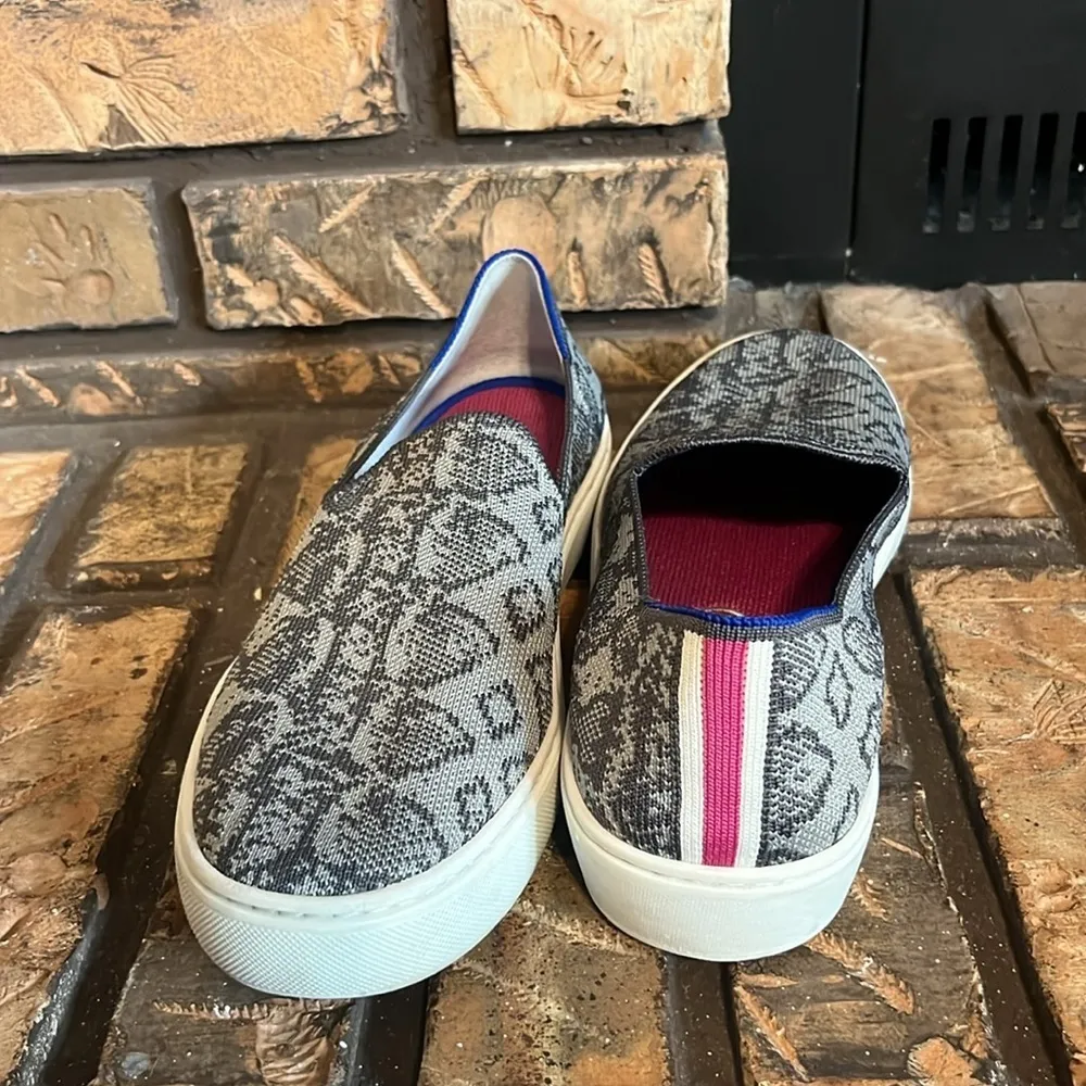 Rothy’s Retired Snakeskin Gray Slip On Loafers Size 8.5‎ - Image 6