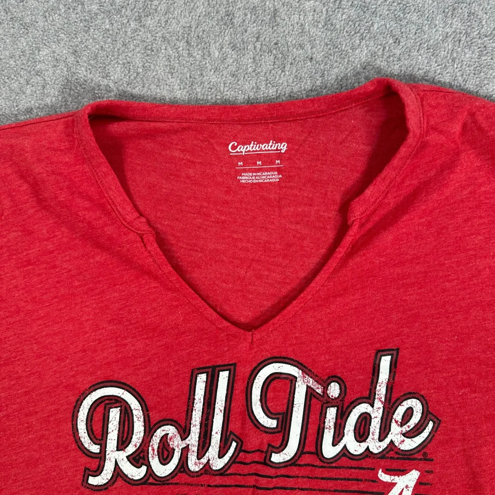 Alabama Crimson Tide Baseball Tee Shirt Women's Medium V - Image 3