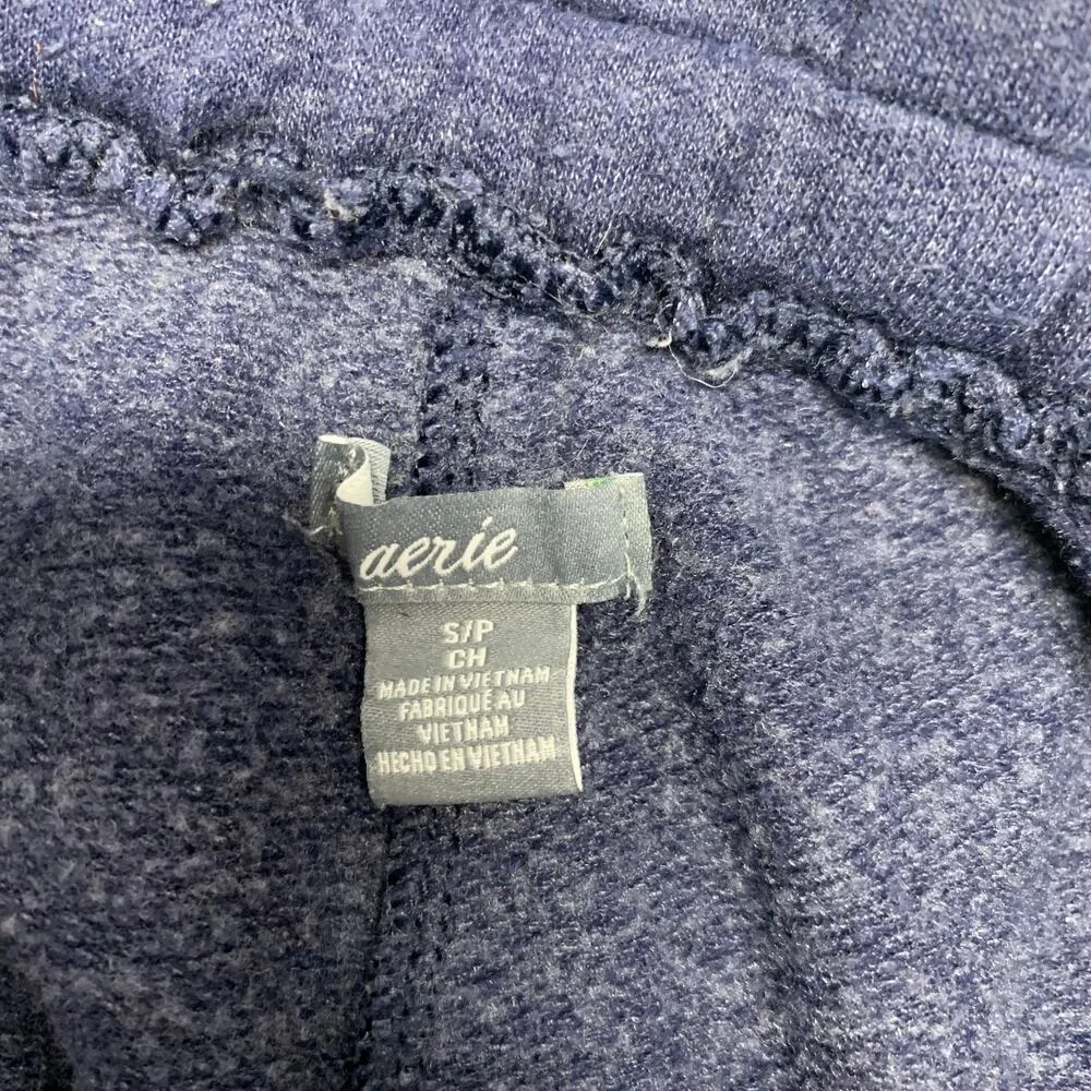 Aerie Blue Joggers Sz Small Ruffle Waist Sweatpants Loungewear - Image 6