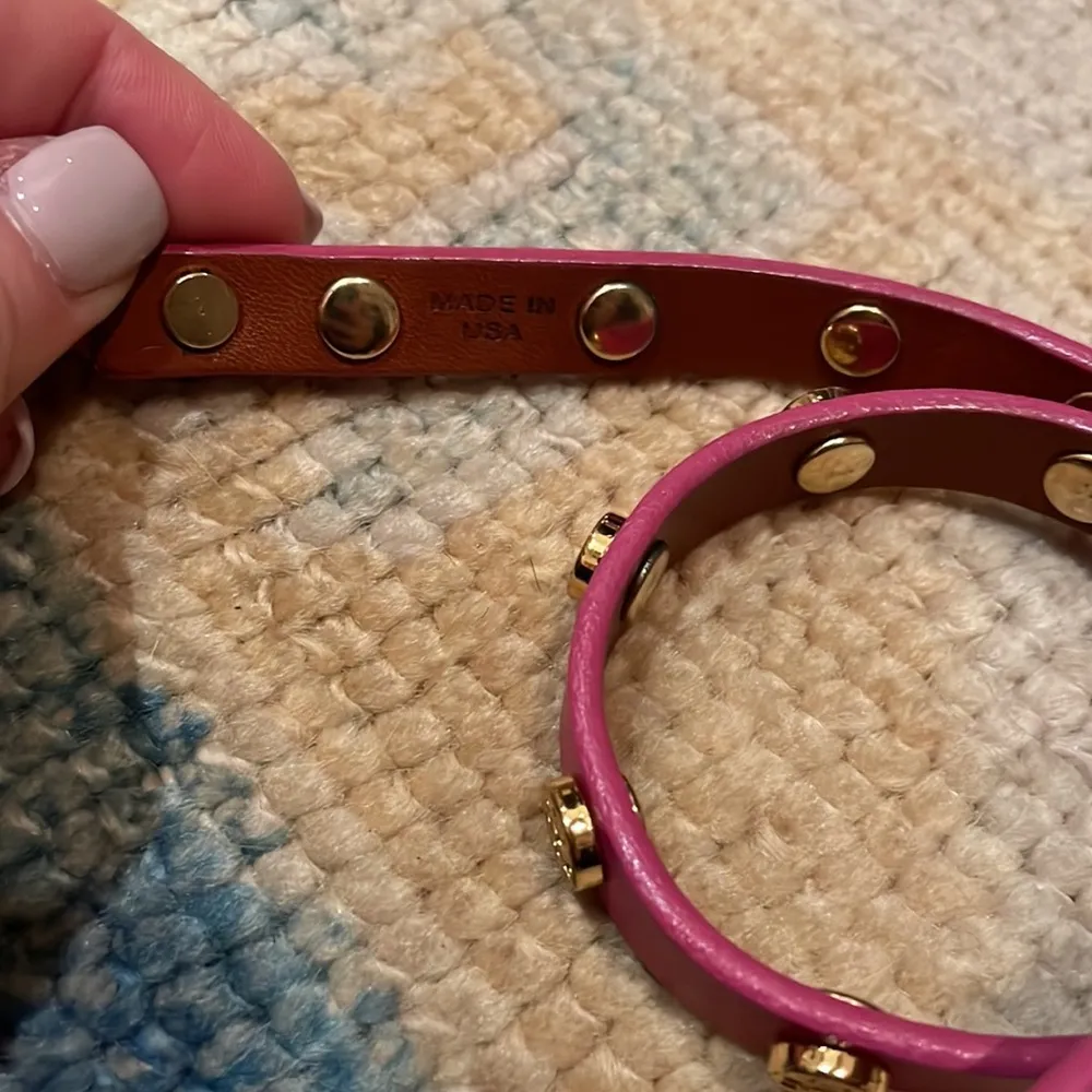 Tory Burch  Double Wrap Magenta Stud Bracelet - Image 4