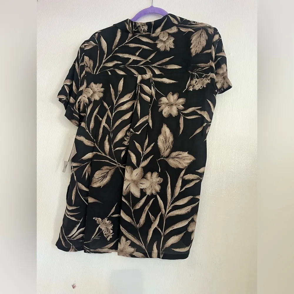 Jones New York Black and Beige Patterned Shirt - Image 5