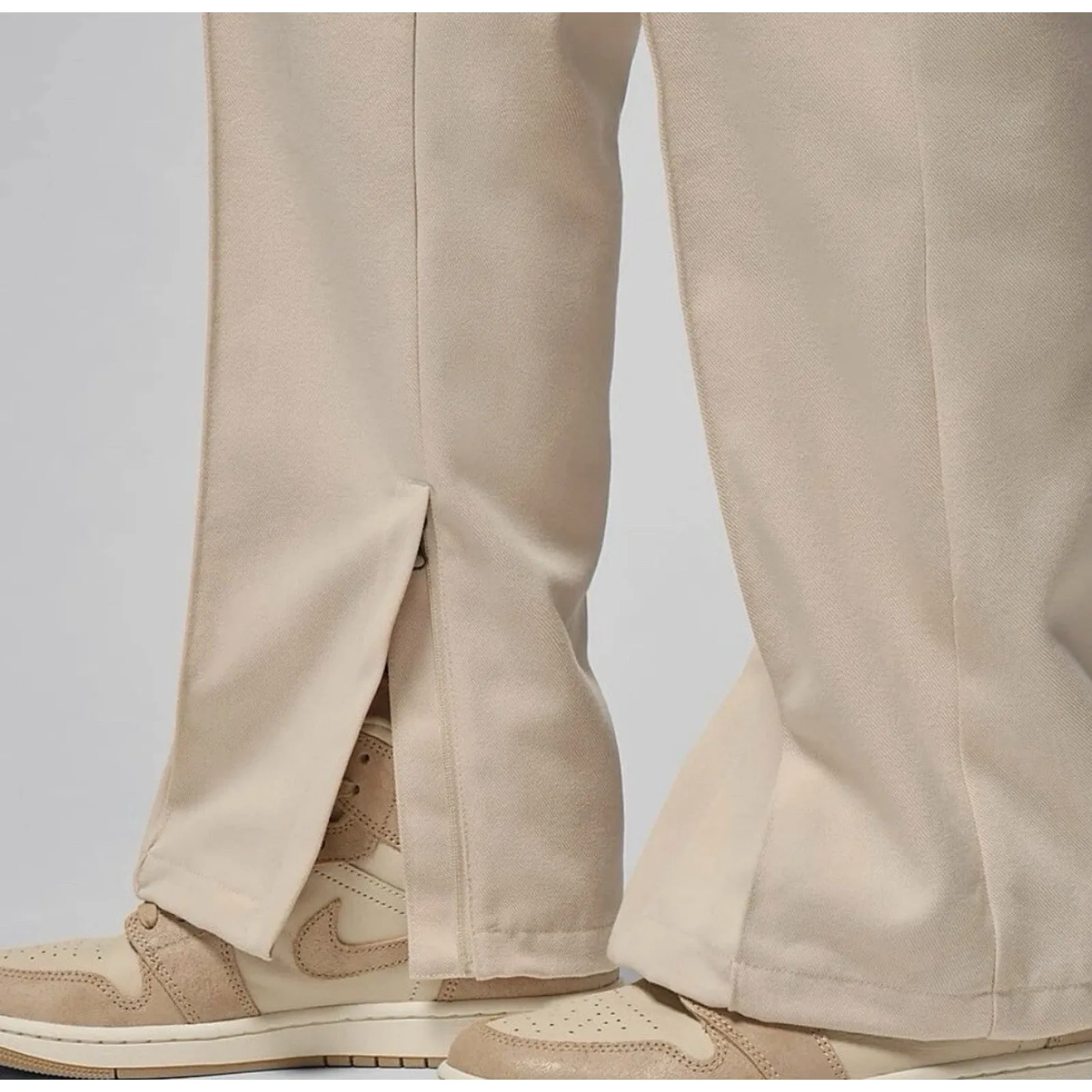 NEW Womens Nike Air Jordan Woven Straight Leg High Rise Light Brown Pant Sz XS - Image 8