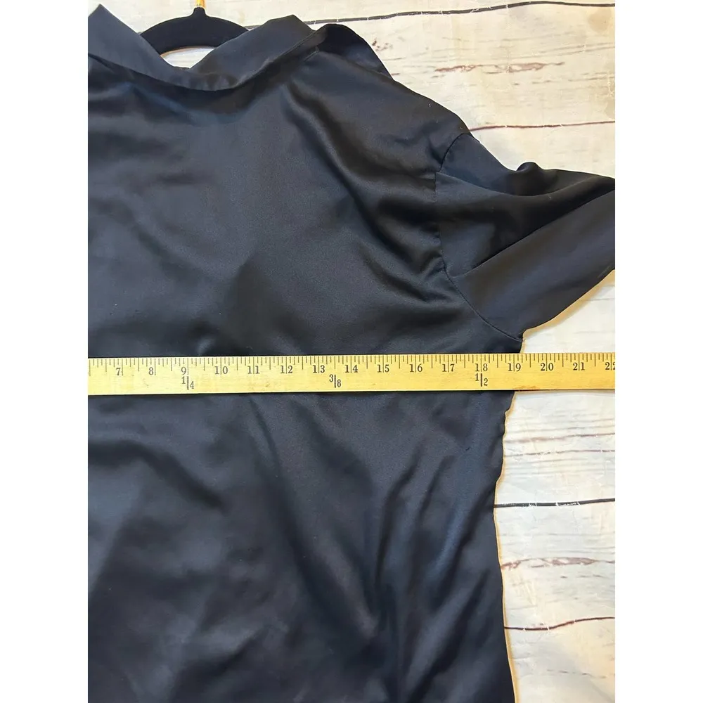 Victoria Secret Black Pajama Shirt Size Small Pink Stripe Button Up Loungewear - Image 6