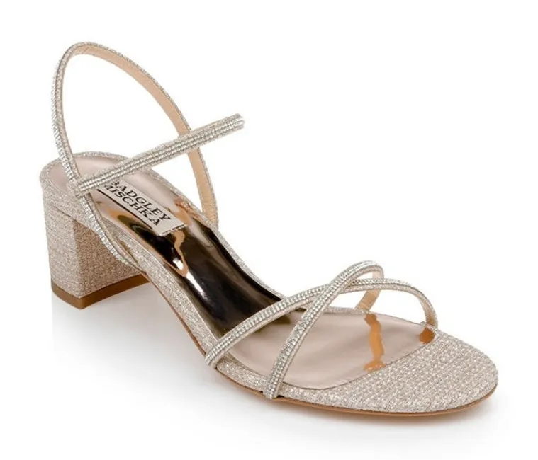 Badgley Mischka Ultima Block Heels Soiree Date Night Bridal Wedding US 7 - Image 1