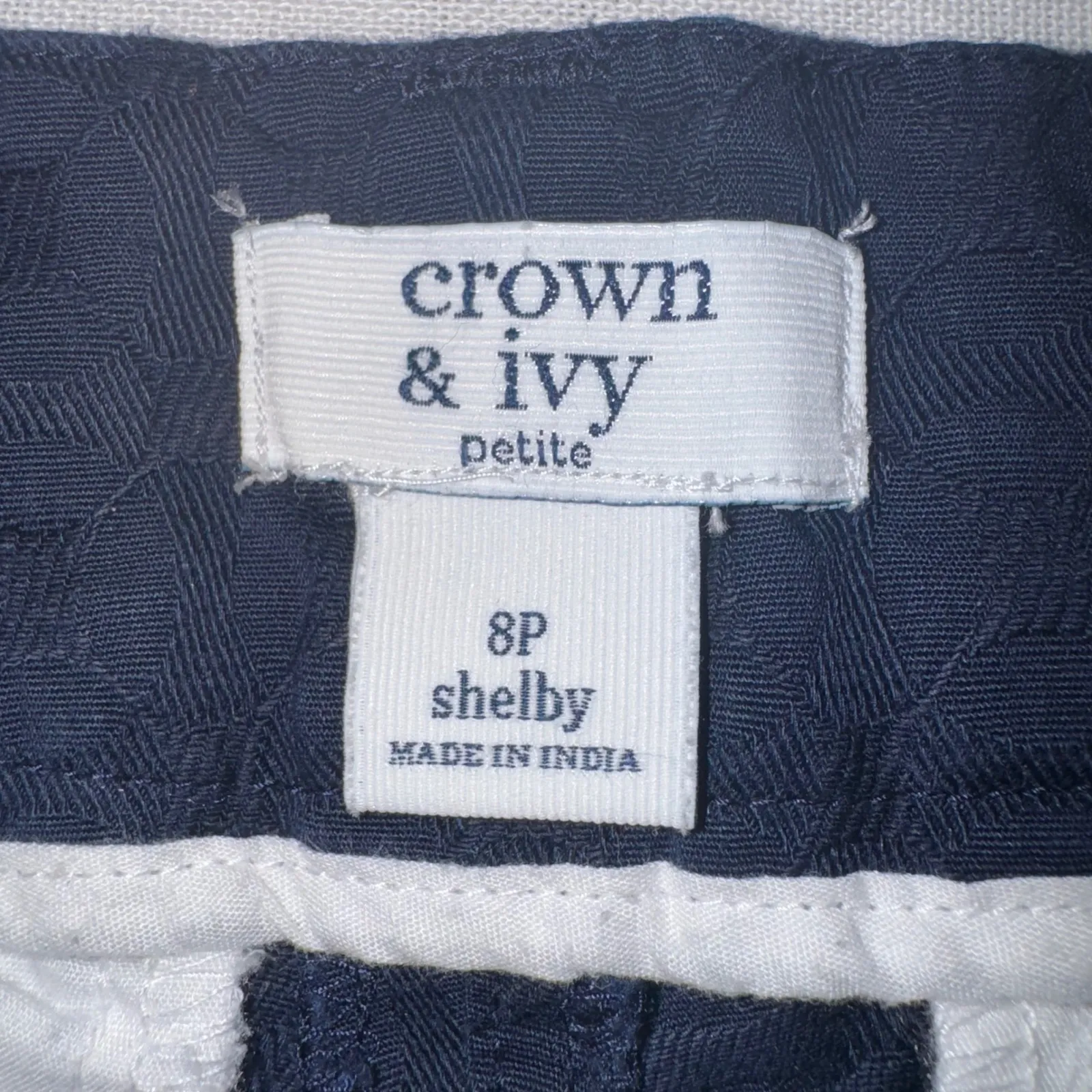 Crown‎ & Ivy Petite Navy Blue Shelby Shorts Women's 8P Scalloped Hem - Image 3