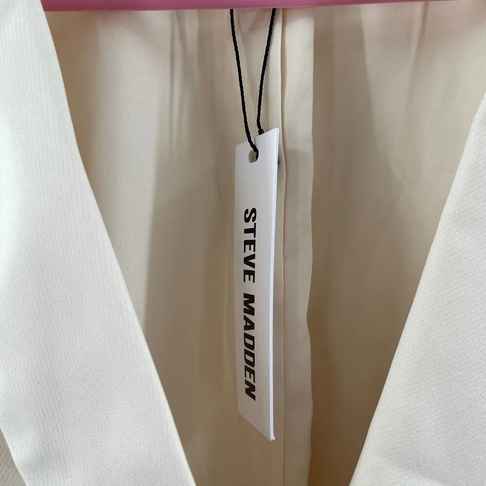 STEVE MADDEN Blazer Extra Large NWT Double Breasted Pristine Ivory Classic Work - Image 5