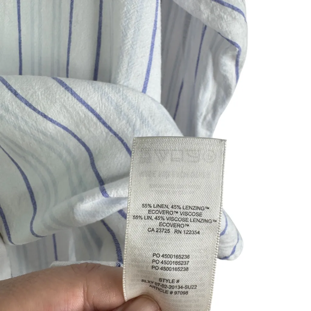 Wilfred Free Aritzia Linen Blend Relaxed‎ Striped Button-down Shirt Small S - Image 10