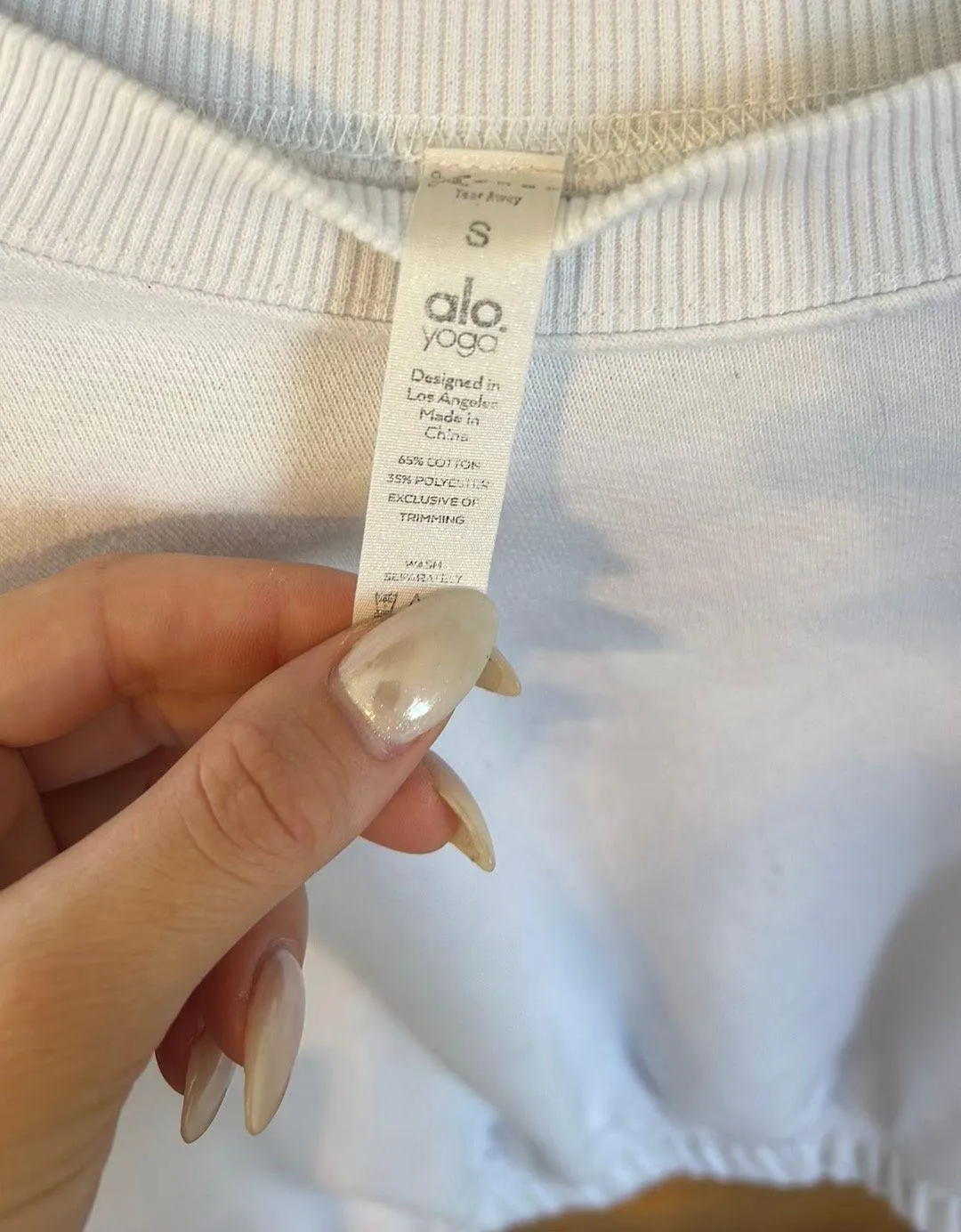 White Cropped Crewneck - Image 2