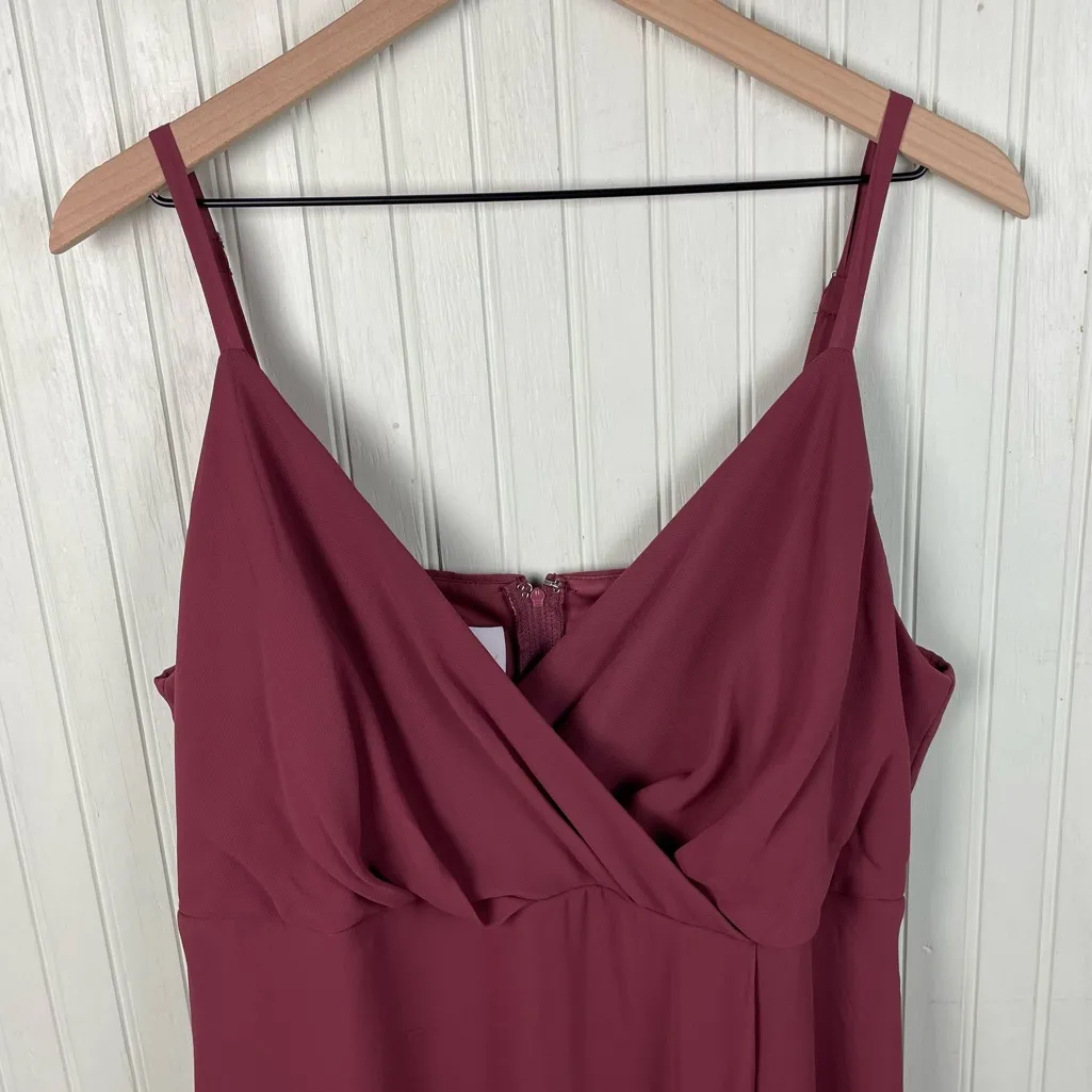 Birdy Grey Kaia Dress Chiffon Rosewood Curve Plus Size 1X Bridesmaid Long Length - Image 4