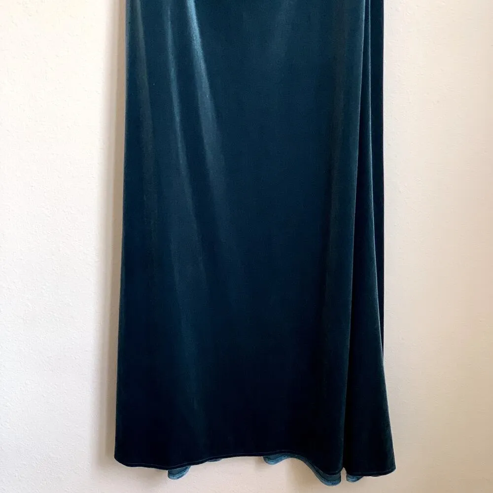 NWT After Six Cowl Neck Velvet Maxi Dress in Dutch Blue - Image 5