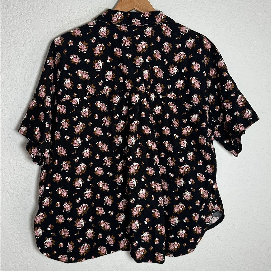 Madewell Corduroy Daily Shirt Homestead Bouquet Black Floral Size XXL Button Up - Image 6