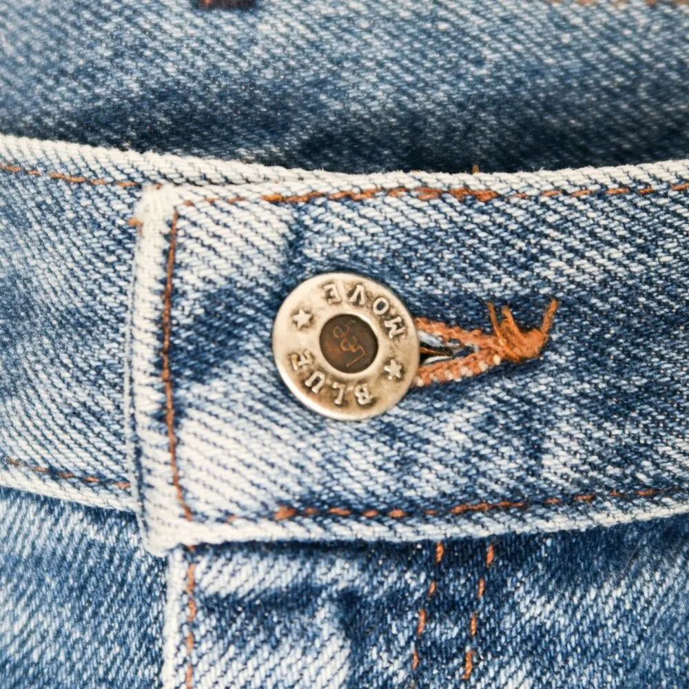 Vintage 80s Lee Blue Move Pleated Denim Maxi Skirt - Image 11