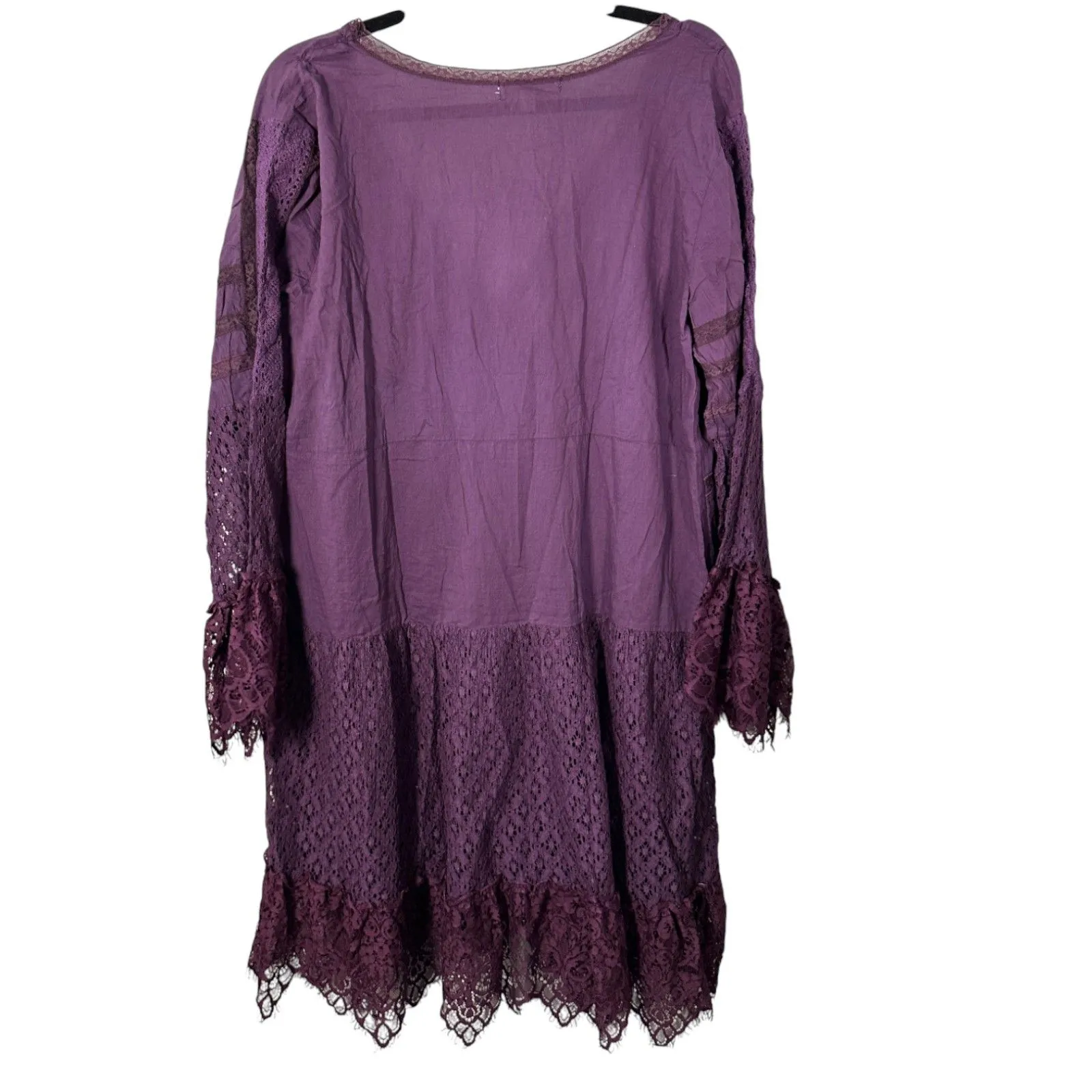 Indigo Thread Co. Purple Lace Fairy Ethereal Long Sleeve Mini Dress Medium NEW - Image 2