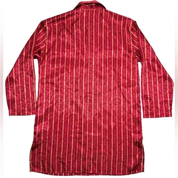 Victorias Secret Button‎ Down Sleep Shirt Red & Gold Womens size XS - Image 7