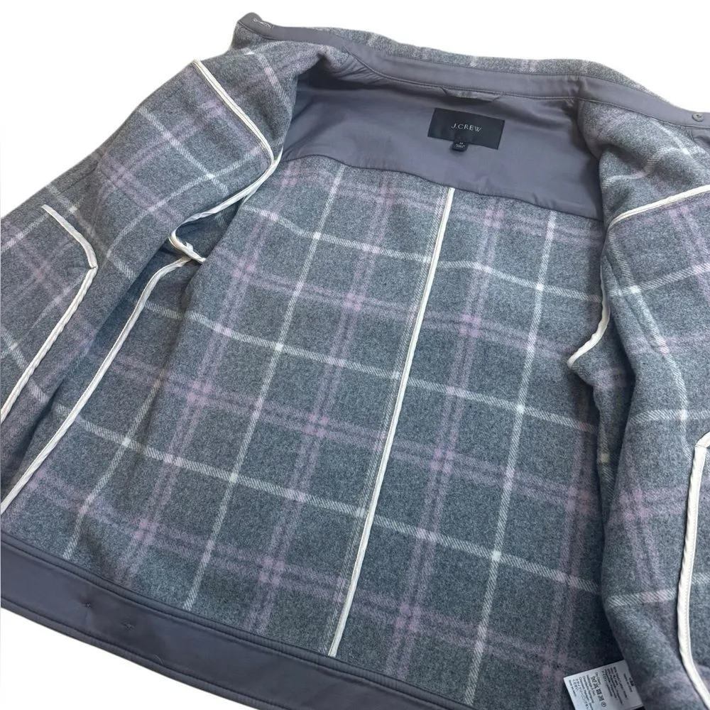 J.Crew Shirt-jacket in stretch wool-blend plaid M - Image 5