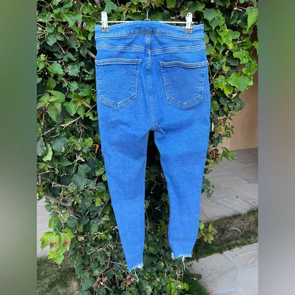 Newlook Bright Blue High Waist Ripped Double Knee Hallie Skinny Jeans Size 6 - Image 3