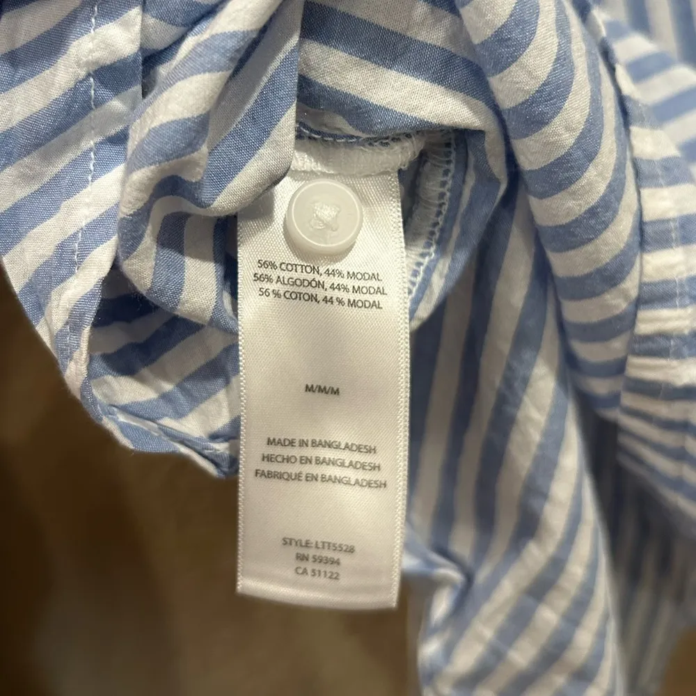 Beachlunchlounge Blue and White Striped Button-Up Shirt - Image 7