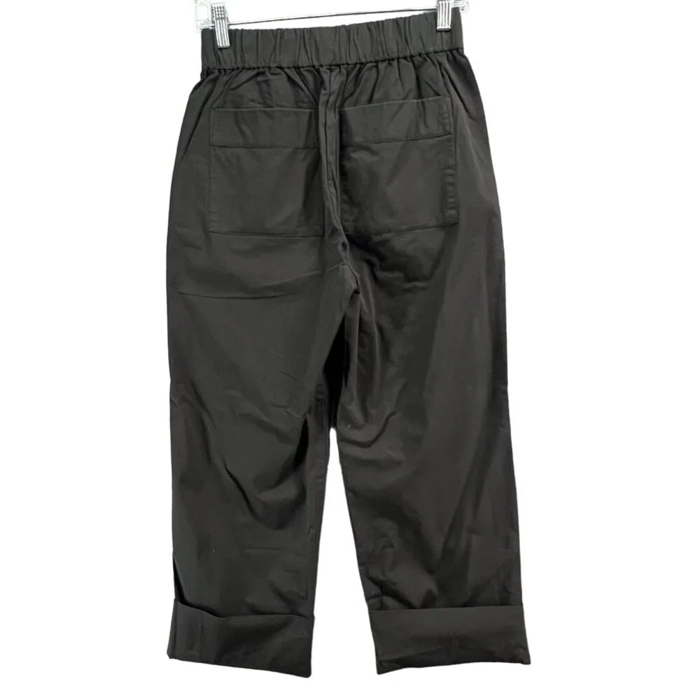 Everlane  Easy Pants Womens S Black Twill Pull On Straight Cuffed Minimalist - Image 4
