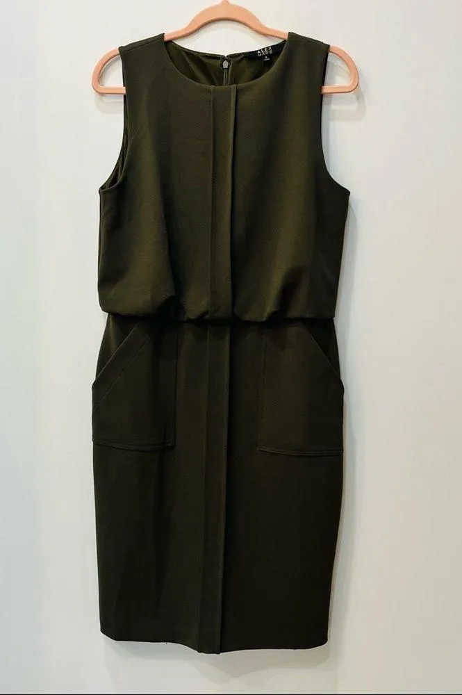 Alex Marie Olive green sleeveless dress sz small - Image 2