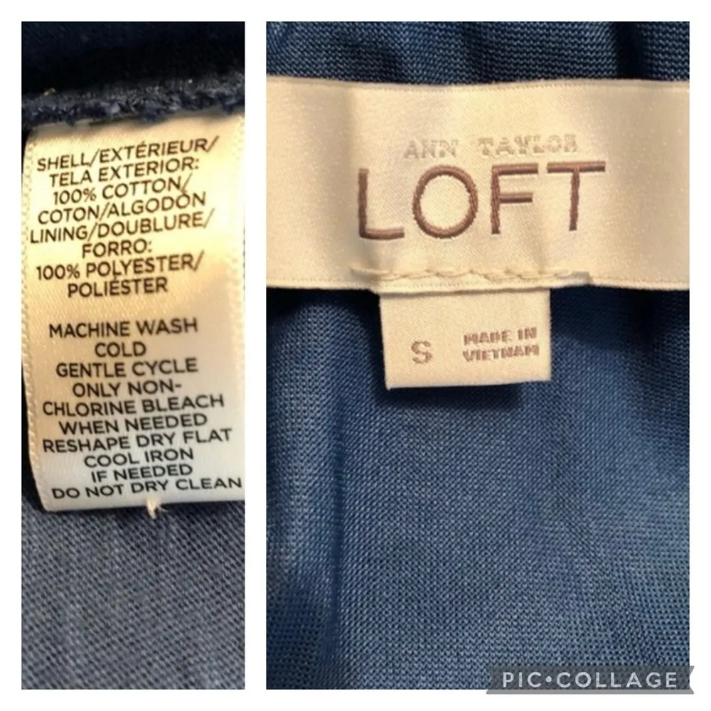 Loft Dress Halter Tiered Silver Polka Dot Blue Mini S Party Garden Sundress - Image 15