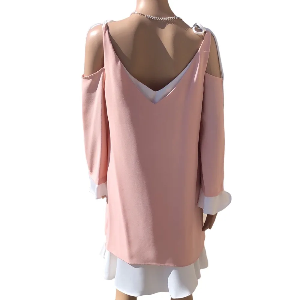 Nanette Lepore tie shoulder ruffle dress - Image 5