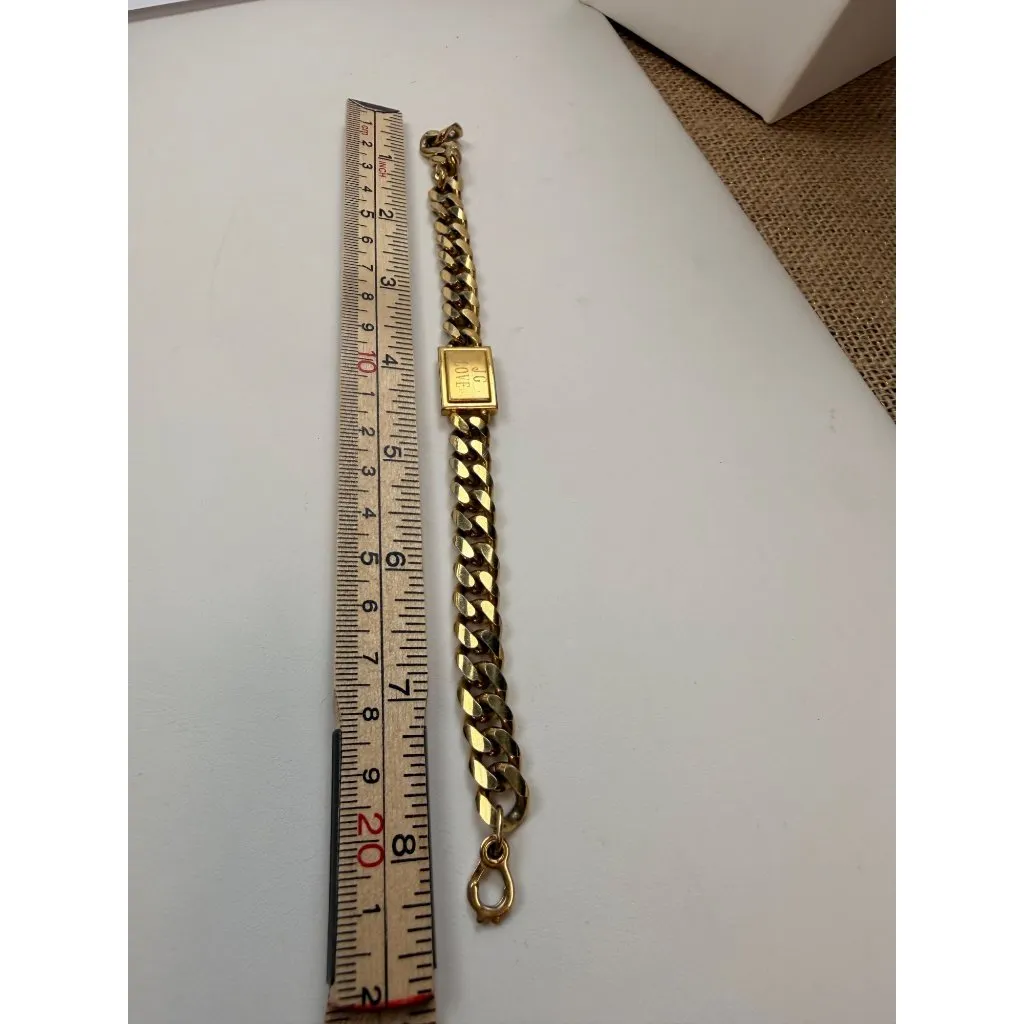 Vintage Speidel Gold Plated Chain Bracelet With "JG Love" Engraving Mens Or Wome Size 8 - Image 5