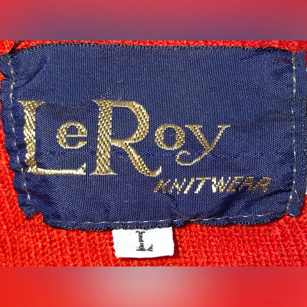 Le Roy Knitwear Vintage 80s Women’s Size L Oklahoma State University OSU Sweater Orange Size L - Image 7