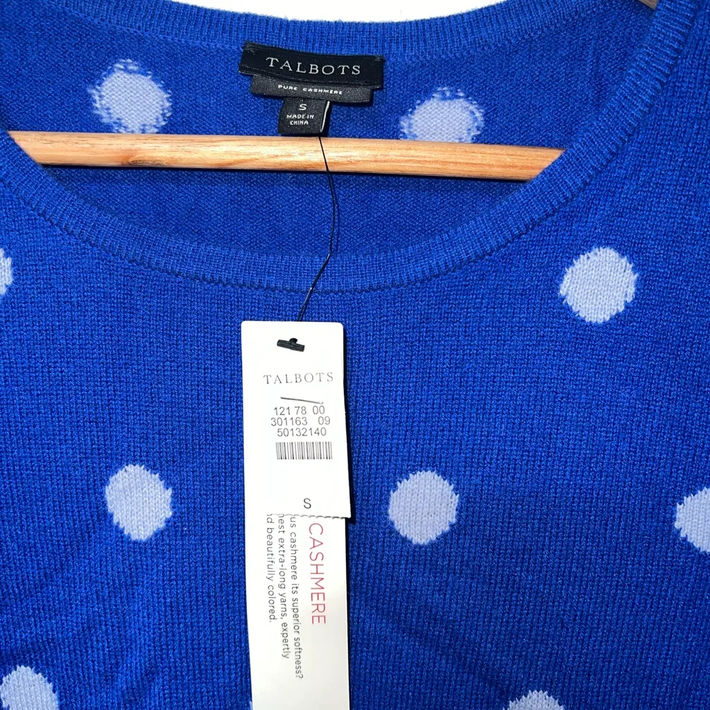 Talbots Blue Polka‎ Dot Sweater - Image 3