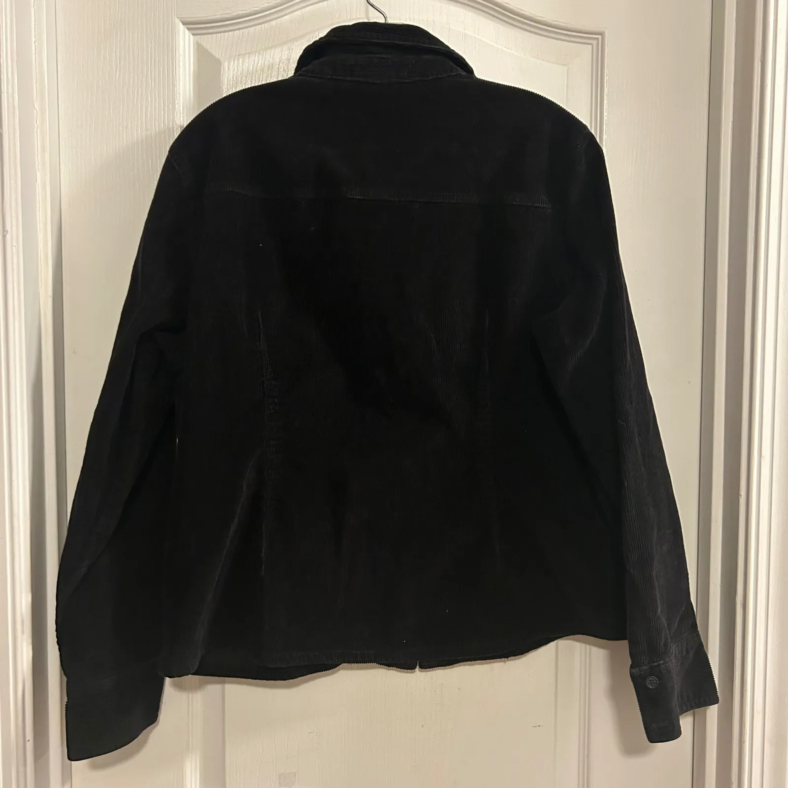 SONOMA LifeStyle Black Corduroy Zip Up Jacket Women's XL Made in Bangladesh - Image 2