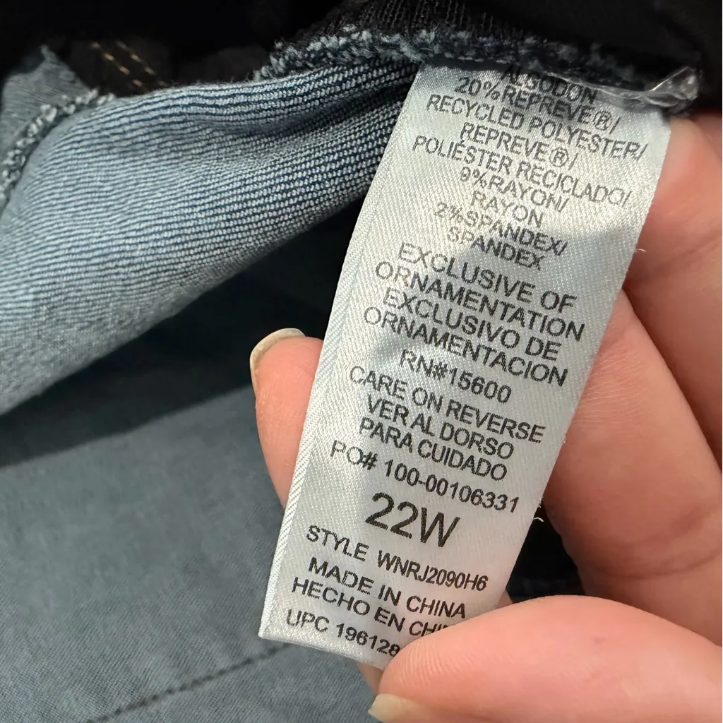 Democracy Ab Technology Skinny Distressed Jeans Plus Size 22W Stretch Casual - Image 4