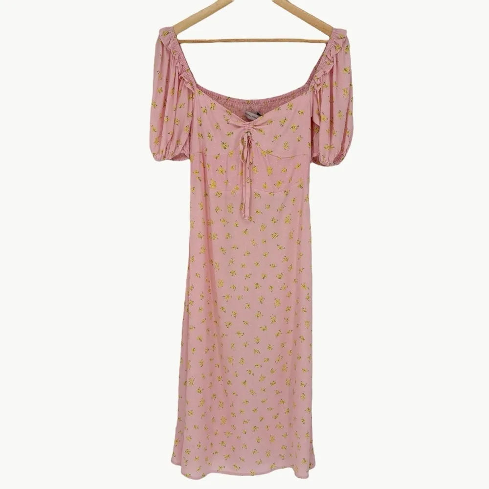 NWT Faithfull the Brand Juniper Luda Floral Midi Dress *FLAW | Sz 4 | Light Pink - Image 8