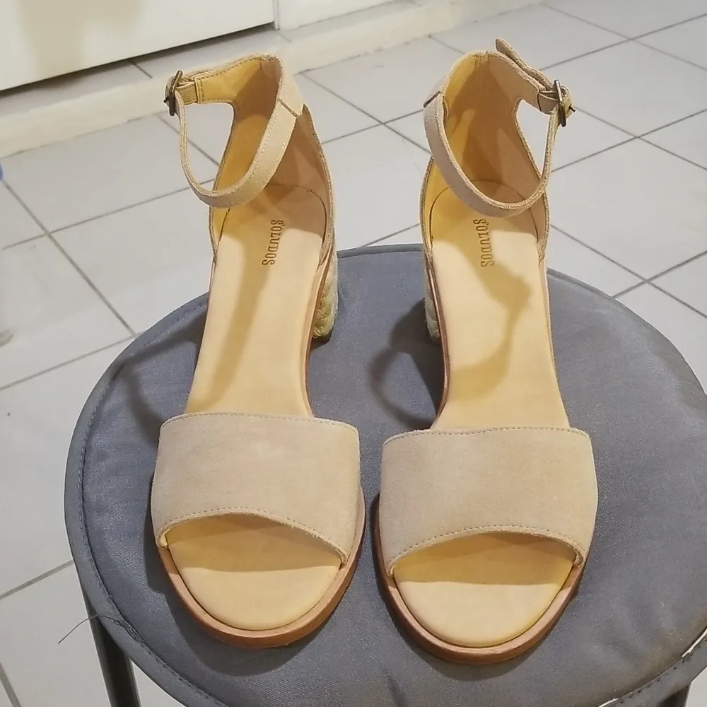 💕SOLUDOS💕 Capri Mid Heel Sandal ~ Sand Light Beige Neutral Espadrille 11 NWT - Image 9