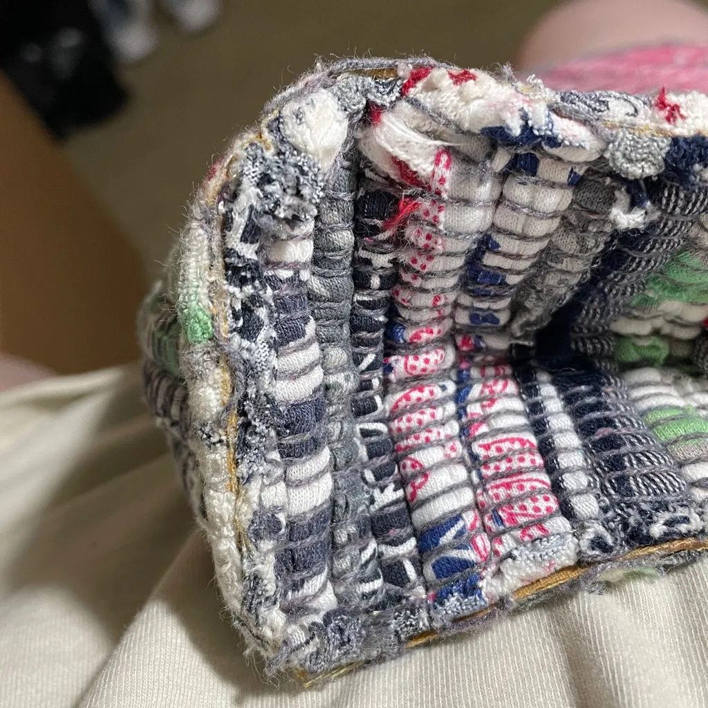 Rag Rug Bohemian Boho Fringe Handbag Purse Gold Chain Handle Multicolor - Image 9