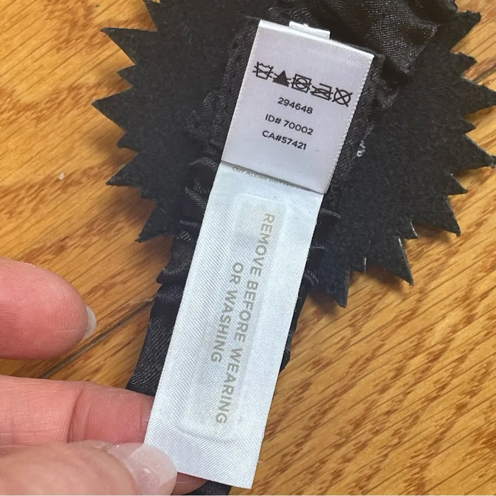 LOFT Vintage Rhinestone jewel Black Satin Stretch  Belt Bling 27” - Image 3