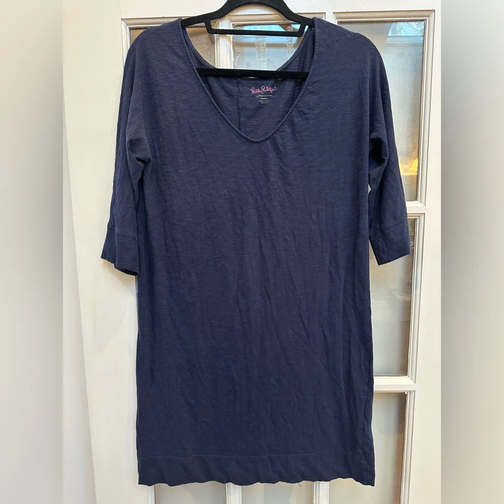 Lilly Pulitzer Eliza T-Shirt Dress Jersey Navy Size XS Prima Cotton Stretchy - Image 9