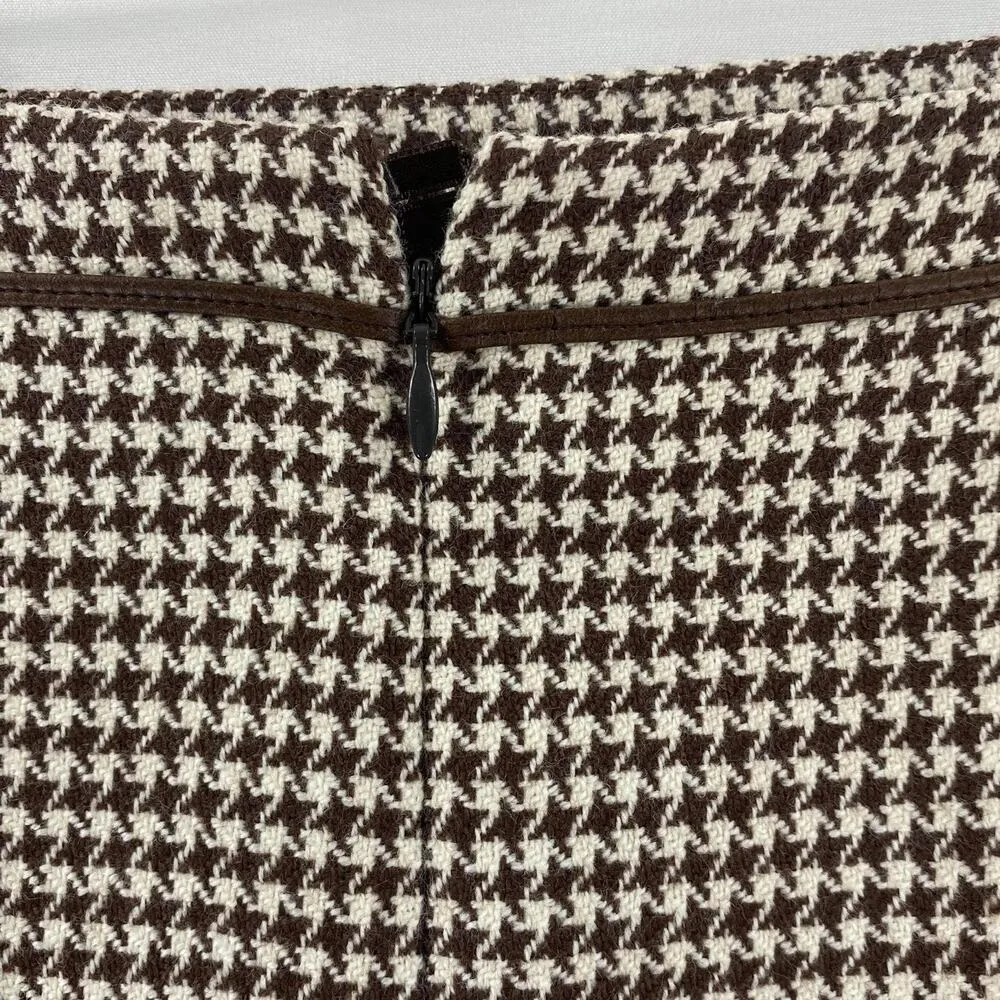 ESCADA Vintage Brown Houndstooth Pencil Mini Skirt Size undefined - Image 5